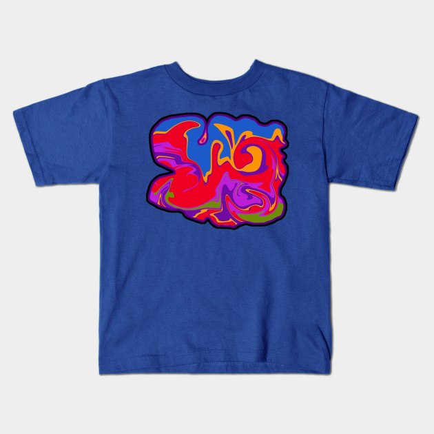 Waves Explosion in Super Hero Colors Kids T-Shirt by RhondaChase